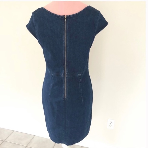 FREE PEOPLE LIA BLUE DENIM MINI DRESS SIZE LARGE - Picture 5 of 8